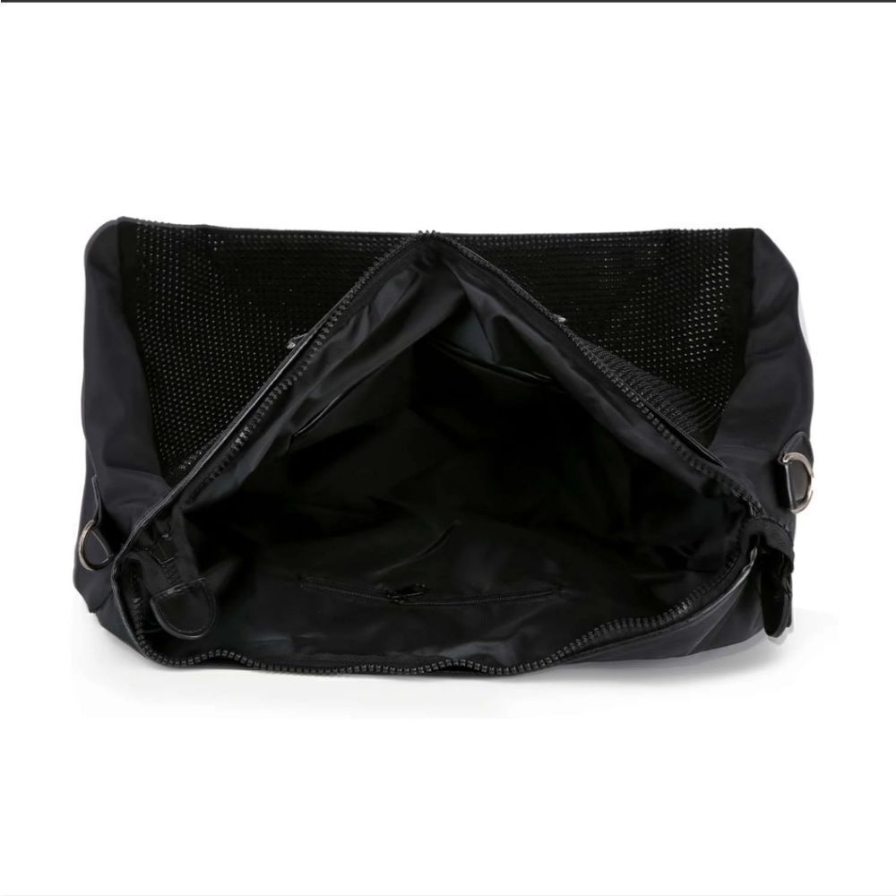SALE Black Duffle Bag Silver Studded Travel Gym Bag Silver Bling Activewear - Picture 7 of 10